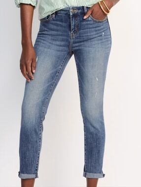 Studio Blue Kathleen Mid Rise Scissor Cut Cuff Skinny Jean Sz 28/6 NWT